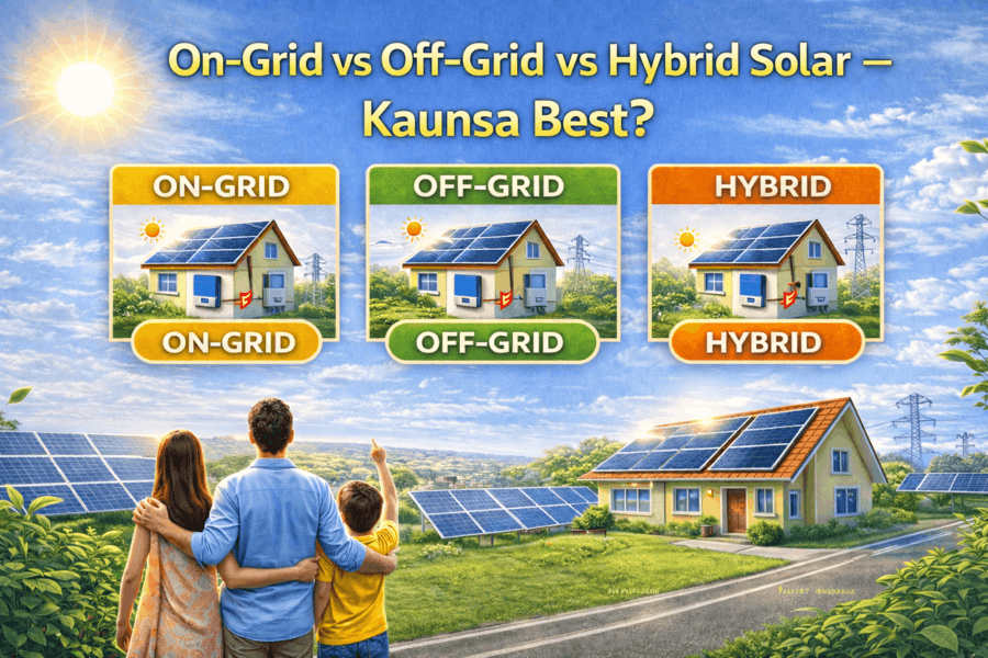 On-Grid vs Off-Grid vs Hybrid Solar 